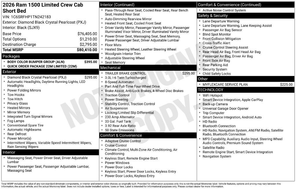 2026 RAM 1500 Limited Crew Cab 4x4 5'7' Box