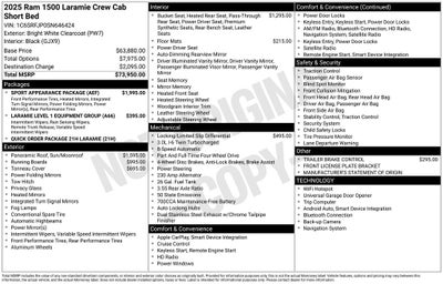 2025 RAM 1500 Laramie Crew Cab 4x4 5'7' Box