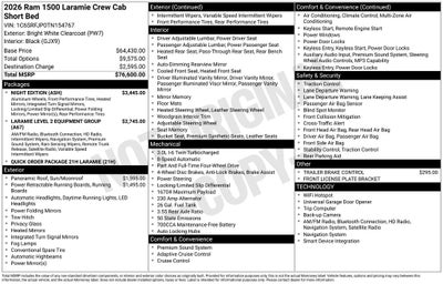 2026 RAM Ram 1500 RAM 1500 LARAMIE CREW CAB 4X4 5'7' BOX