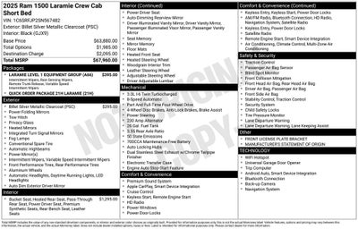 2025 RAM 1500 Laramie Crew Cab 4x4 5'7' Box