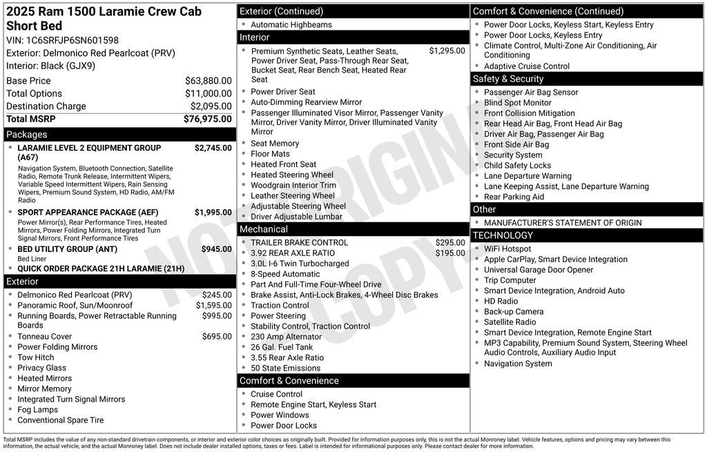 2025 RAM 1500 Laramie Crew Cab 4x4 5'7' Box