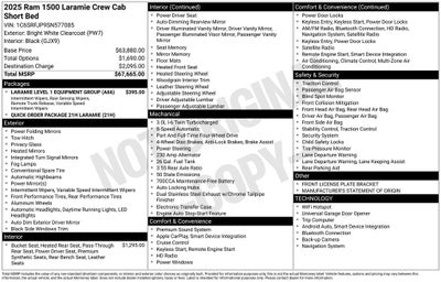 2025 RAM 1500 Laramie Crew Cab 4x4 5'7' Box