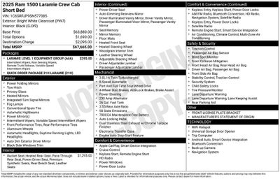 2025 RAM 1500 Laramie Crew Cab 4x4 5'7' Box