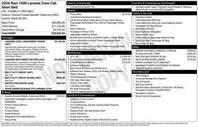 2026 RAM Ram 1500 RAM 1500 LARAMIE CREW CAB 4X4 5'7' BOX