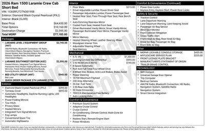 2026 RAM Ram 1500 RAM 1500 LARAMIE CREW CAB 4X4 5'7' BOX