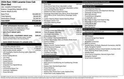 2026 RAM Ram 1500 RAM 1500 LARAMIE CREW CAB 4X4 5'7' BOX