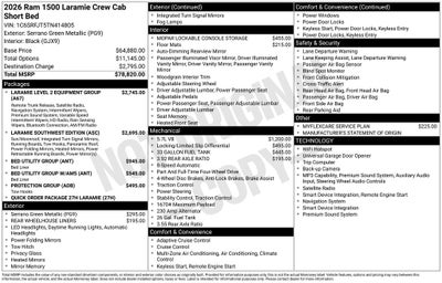 2026 RAM Ram 1500 RAM 1500 LARAMIE CREW CAB 4X4 5'7' BOX