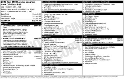 2020 RAM 1500 Laramie Longhorn Crew Cab 4x4 5'7' Box