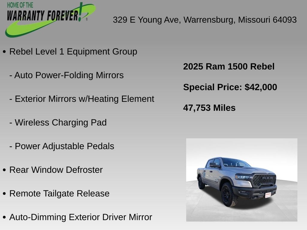 2025 RAM 1500 Rebel Crew Cab 4x4 5'7' Box
