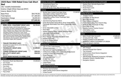 2025 RAM Ram 1500 RAM 1500 REBEL CREW CAB 4X4 5'7' BOX