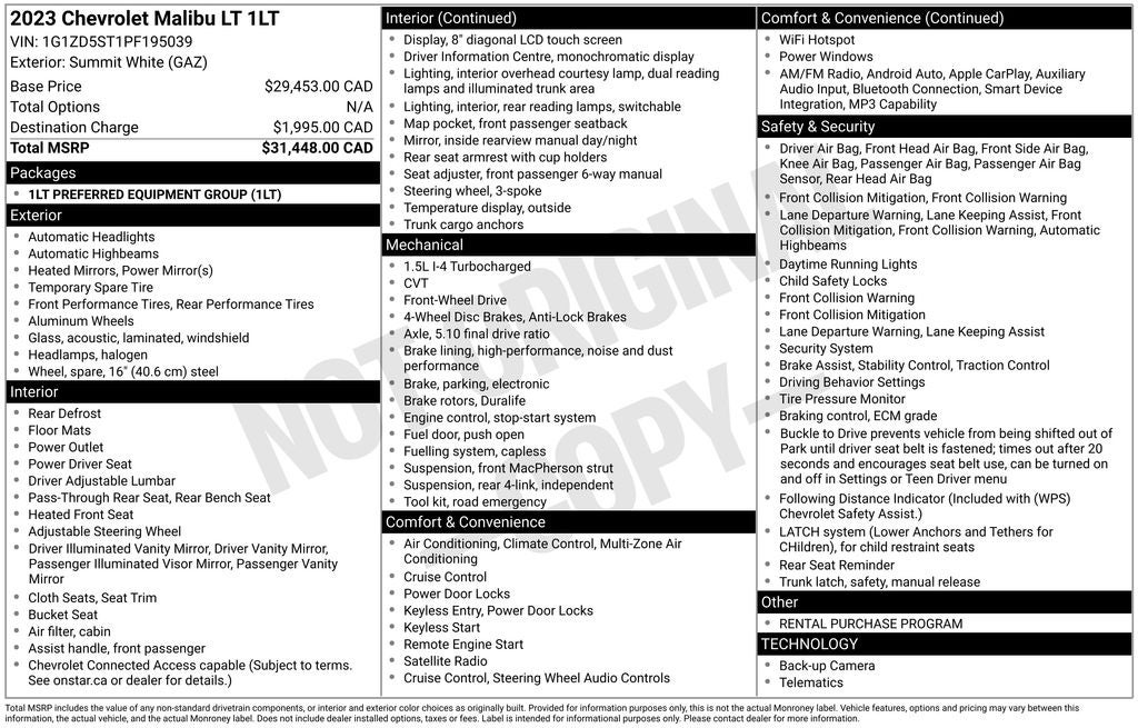 2023 Chevrolet Malibu 1LT