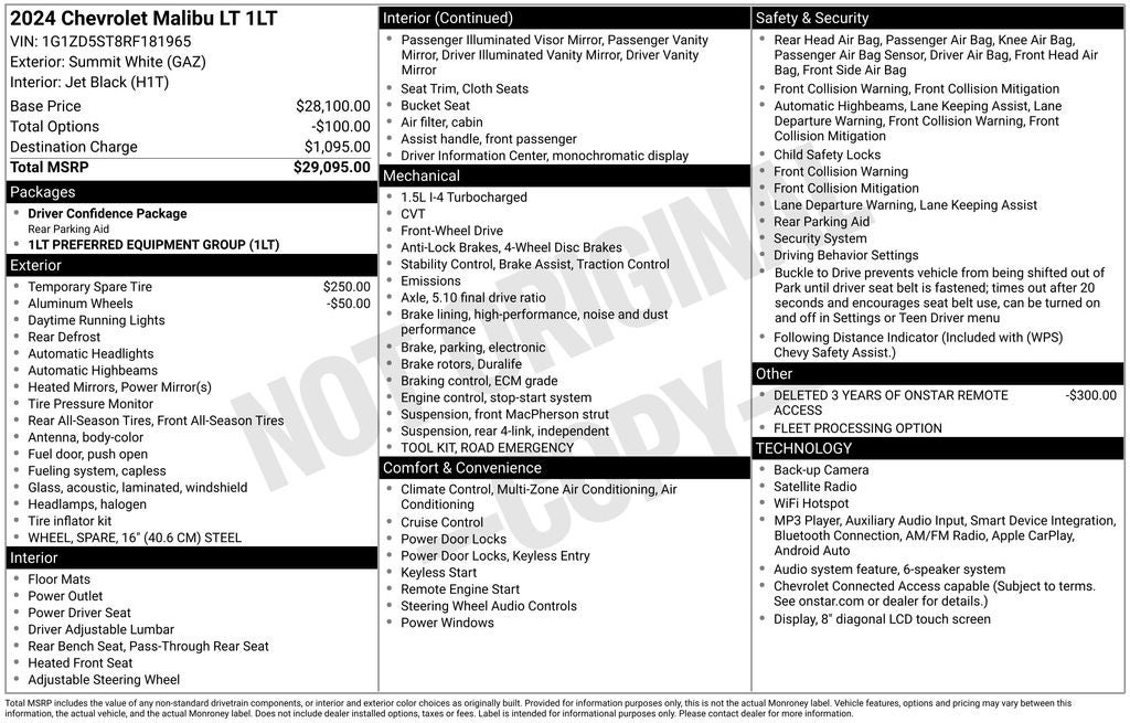 2024 Chevrolet Malibu FWD 1LT