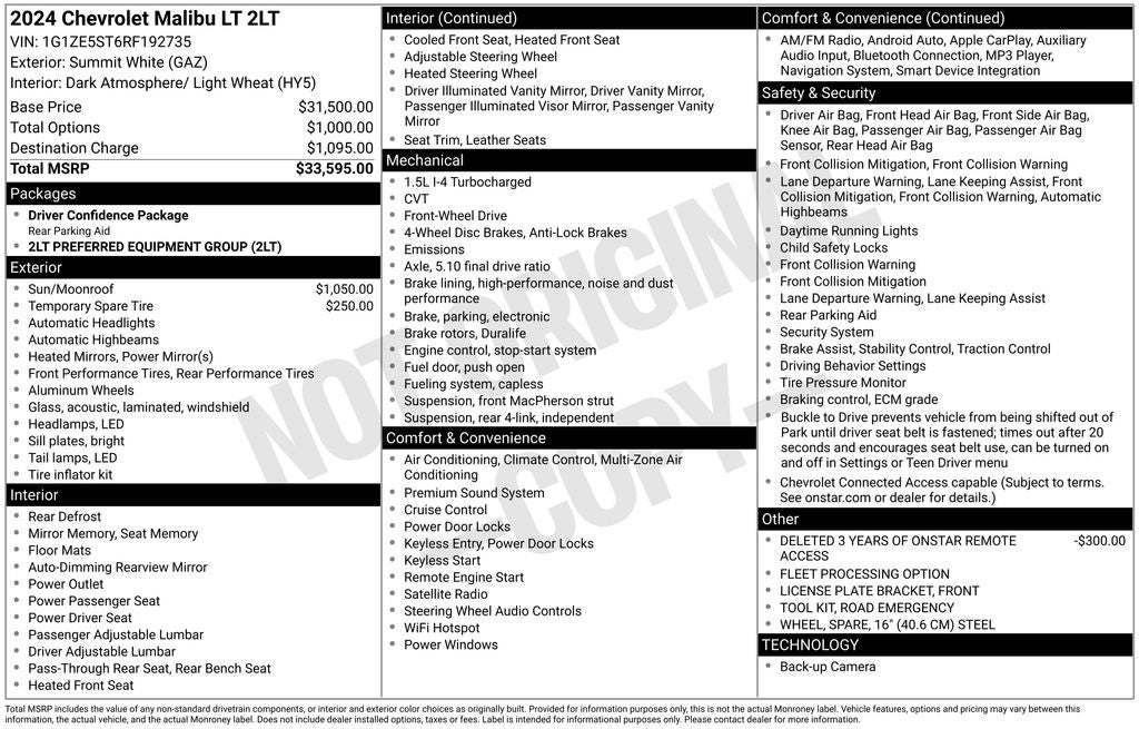 2024 Chevrolet Malibu FWD 2LT