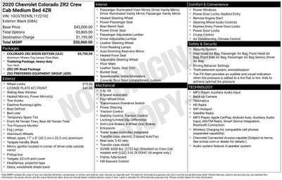2020 Chevrolet Colorado 4WD Crew Cab Short Box ZR2