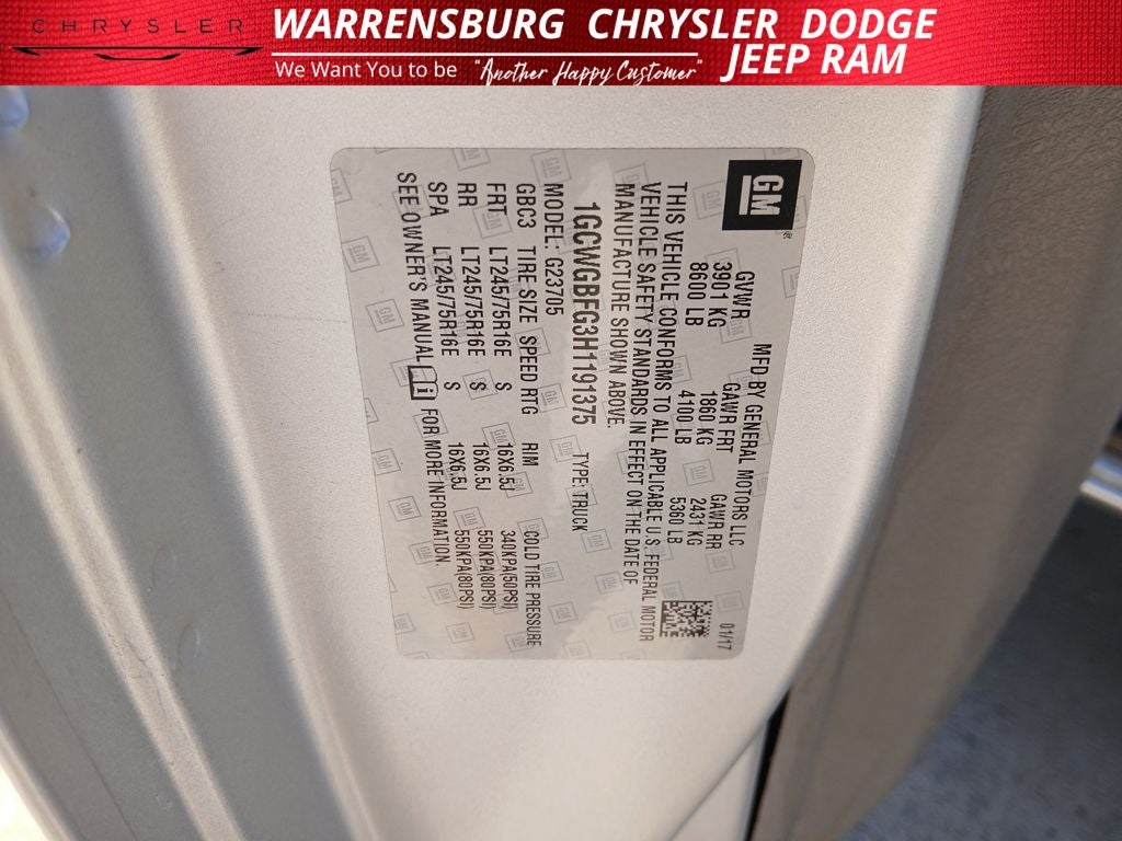 2017 Chevrolet Express 2500 Work Van