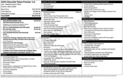 2020 Chevrolet Tahoe 4WD Premier