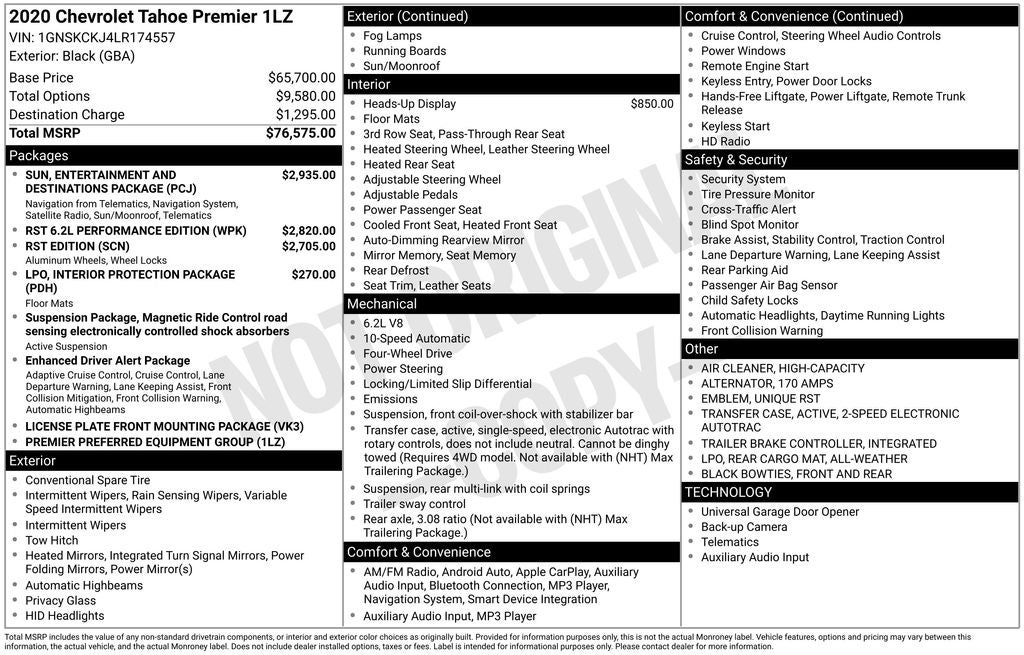 2020 Chevrolet Tahoe 4WD Premier