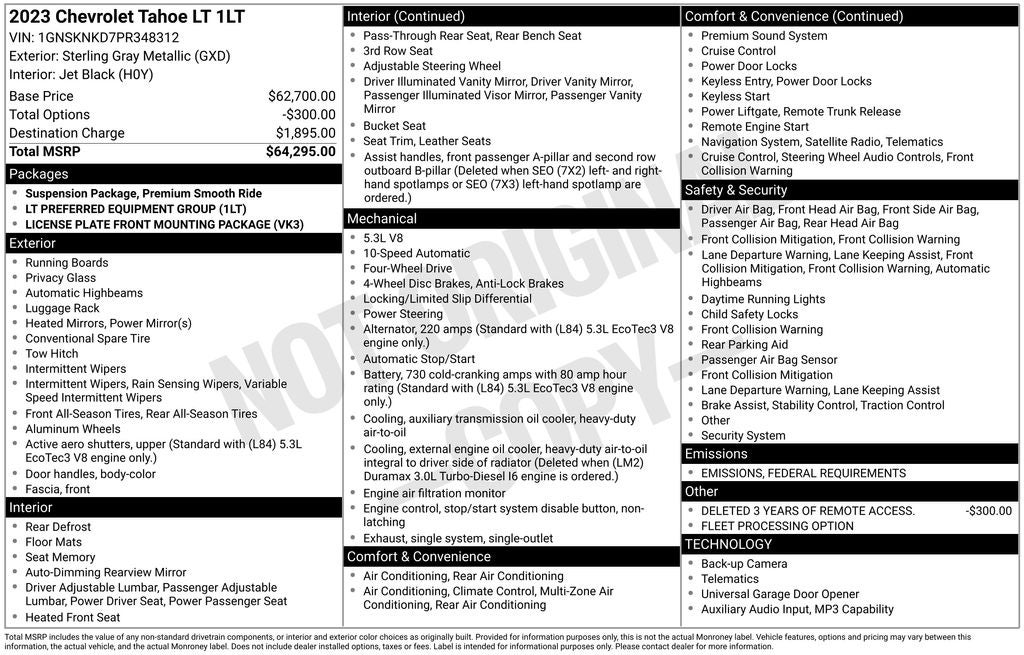 2023 Chevrolet Tahoe 4WD LT