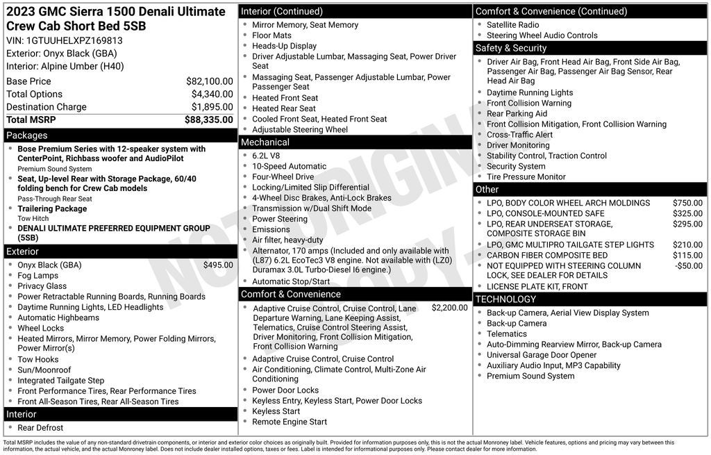 2023 GMC Sierra 1500 4WD Crew Cab Short Box Denali Ultimate