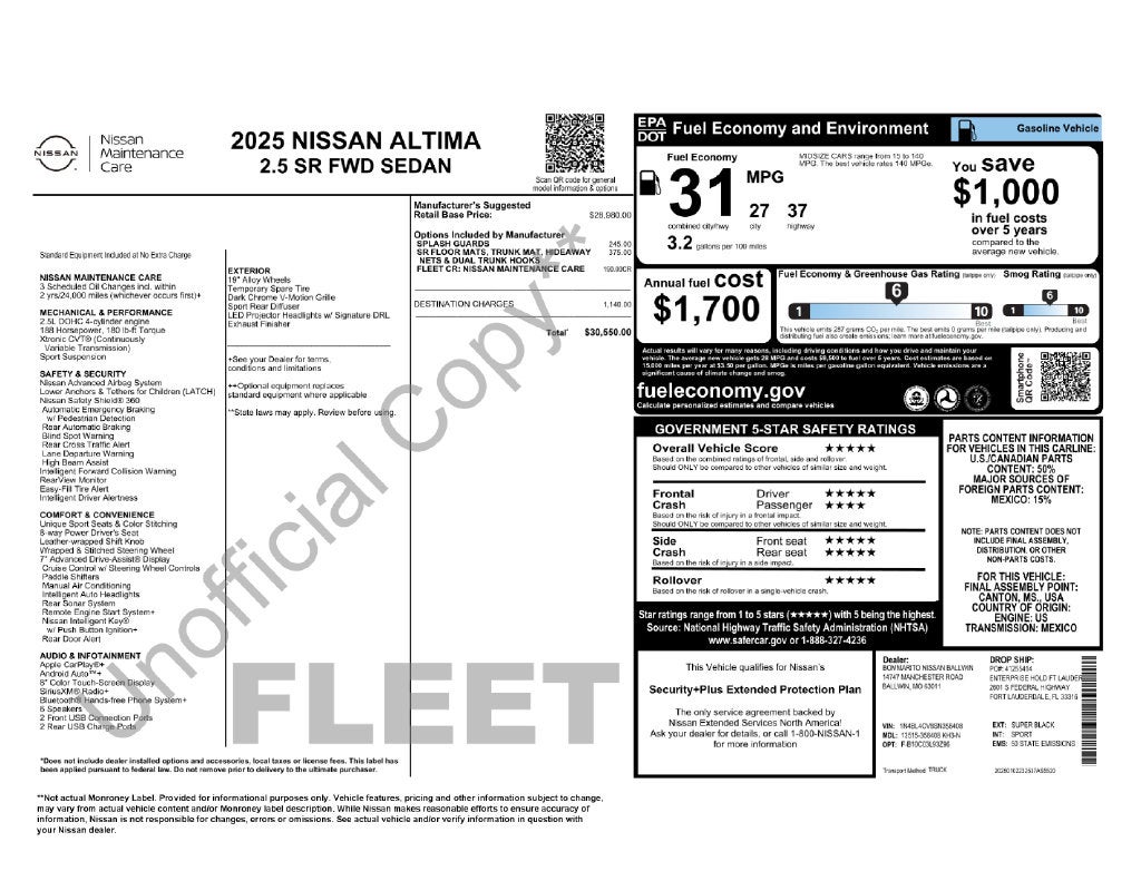 2025 Nissan Altima SR FWD