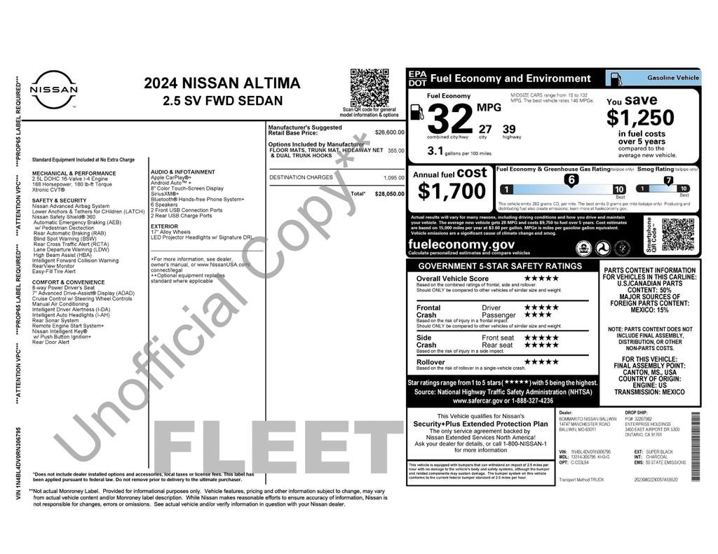 2024 Nissan Altima SV FWD