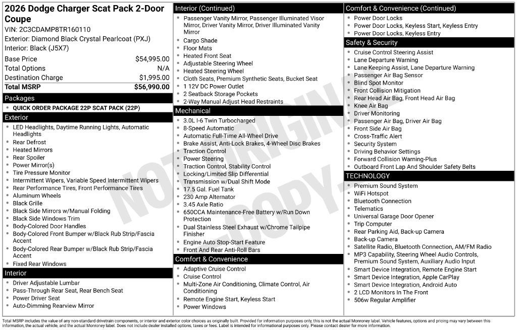2026 Dodge Charger Scat Pack 2-Door AWD