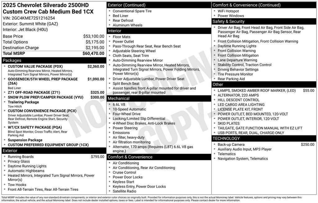 2025 Chevrolet Silverado 2500HD 4WD Crew Cab Standard Bed Custom