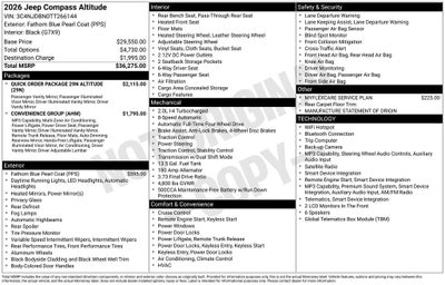 2026 Jeep Compass COMPASS LATITUDE ALTITUDE 4X4
