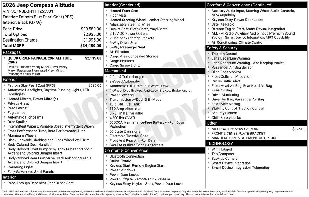 2026 Jeep Compass COMPASS LATITUDE ALTITUDE 4X4