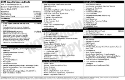 2026 Jeep Compass COMPASS LATITUDE ALTITUDE 4X4