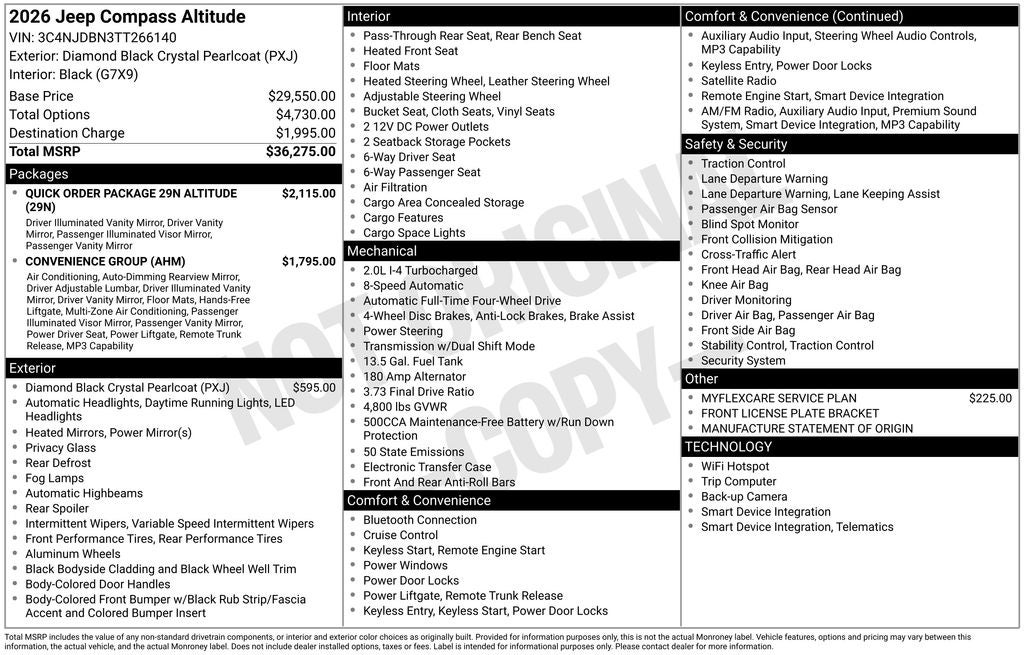 2026 Jeep Compass COMPASS LATITUDE ALTITUDE 4X4