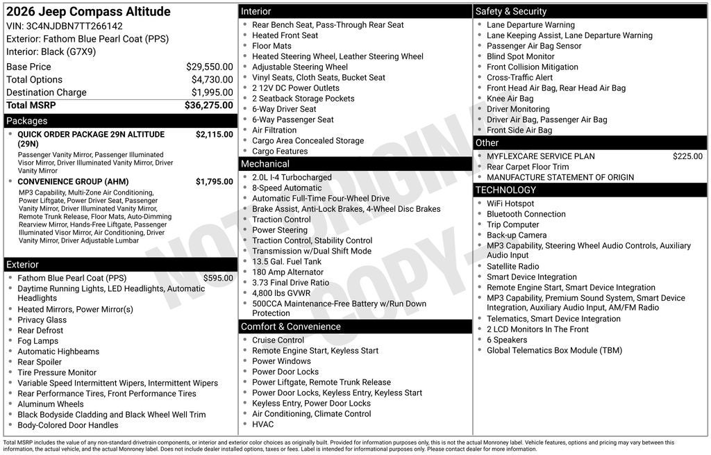 2026 Jeep Compass COMPASS LATITUDE ALTITUDE 4X4