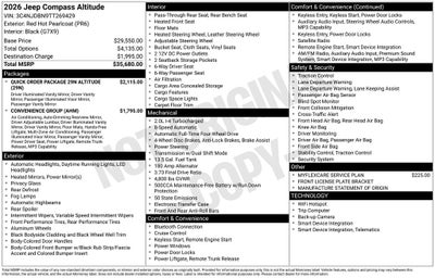 2026 Jeep Compass COMPASS LATITUDE ALTITUDE 4X4