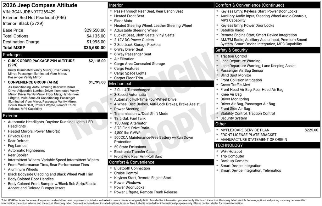 2026 Jeep Compass COMPASS LATITUDE ALTITUDE 4X4