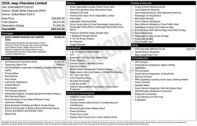 2026 Jeep Cherokee CHEROKEE LIMITED 4X4