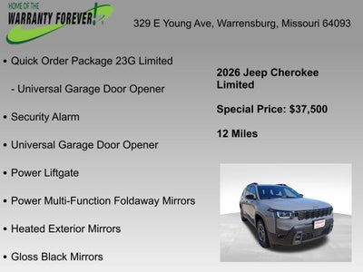 2026 Jeep Cherokee CHEROKEE LIMITED 4X4