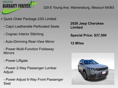 2026 Jeep Cherokee CHEROKEE LIMITED 4X4