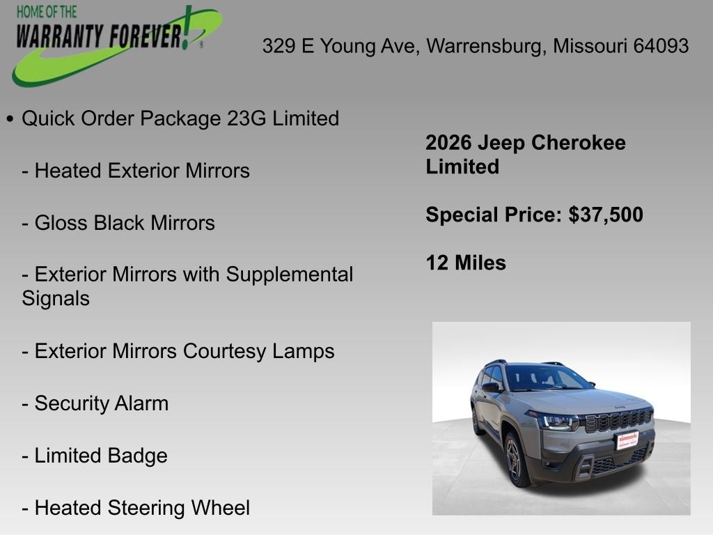 2026 Jeep Cherokee CHEROKEE LIMITED 4X4