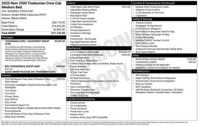 2025 RAM Ram 2500 RAM 2500 TRADESMAN CREW CAB 4X4 6'4' BOX