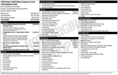 2026 RAM 2500 Black Express Crew Cab 4x4 6'4' Box