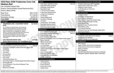 2025 RAM Ram 2500 RAM 2500 TRADESMAN CREW CAB 4X4 6'4' BOX