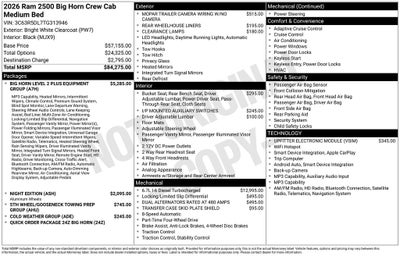 2026 RAM Ram 2500 RAM 2500 BIG HORN CREW CAB 4X4 6'4' BOX