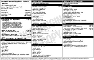 2026 RAM 3500 Tradesman Crew Cab 4x4 8' Box
