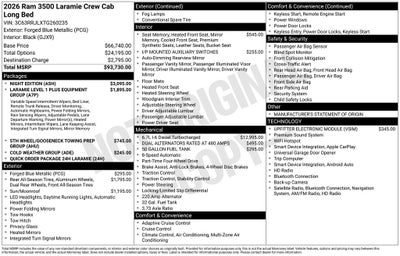 2026 RAM Ram 3500 RAM 3500 LARAMIE CREW CAB 4X4 8' BOX