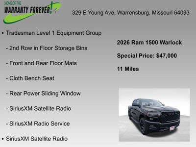 2026 RAM Ram 1500 RAM 1500 WARLOCK CREW CAB 4X4 5'7' BOX