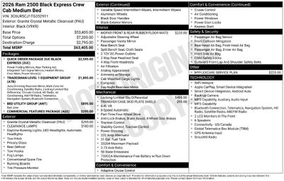 2026 RAM Ram 2500 RAM 2500 BLACK EXPRESS CREW CAB 4X4 6'4' BOX