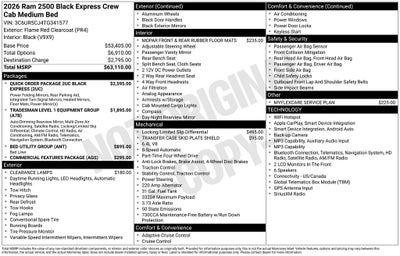 2026 RAM Ram 2500 RAM 2500 BLACK EXPRESS CREW CAB 4X4 6'4' BOX