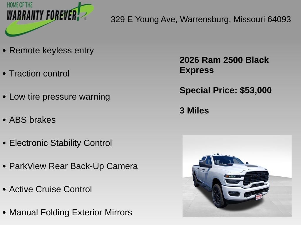 2026 RAM 2500 RAM 2500 BLACK EXPRESS CREW CAB 4X4 6'4' BOX