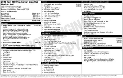 2026 RAM Ram 2500 RAM 2500 TRADESMAN CREW CAB 4X4 6'4' BOX