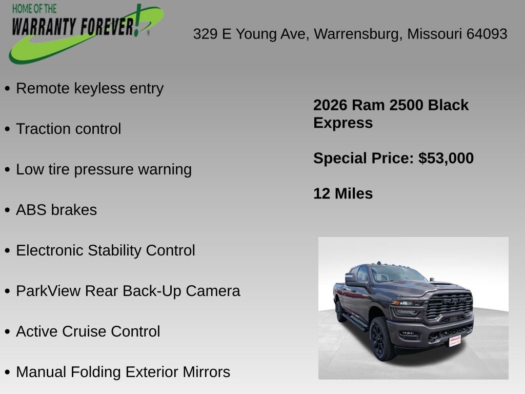 2026 RAM Ram 2500 RAM 2500 BLACK EXPRESS CREW CAB 4X4 6'4' BOX